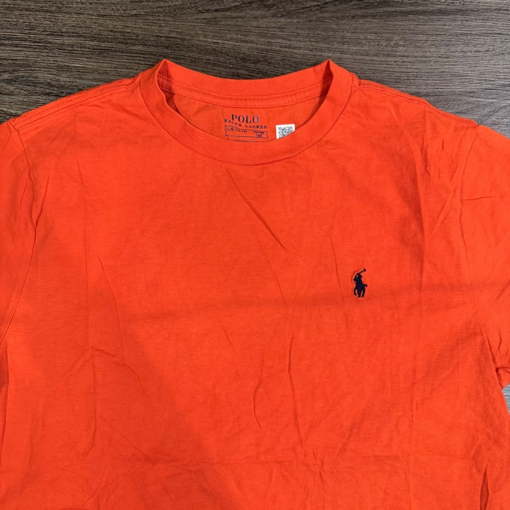 Polo Ralph Lauren Orange Crew Neck T Shirt Boys L G 14 16